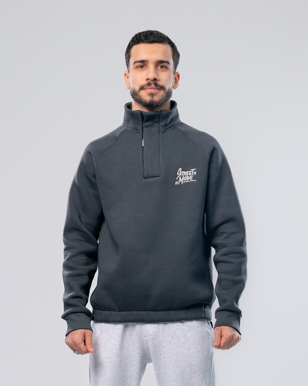 Street Mode Gray Quarter-Zip Pullover