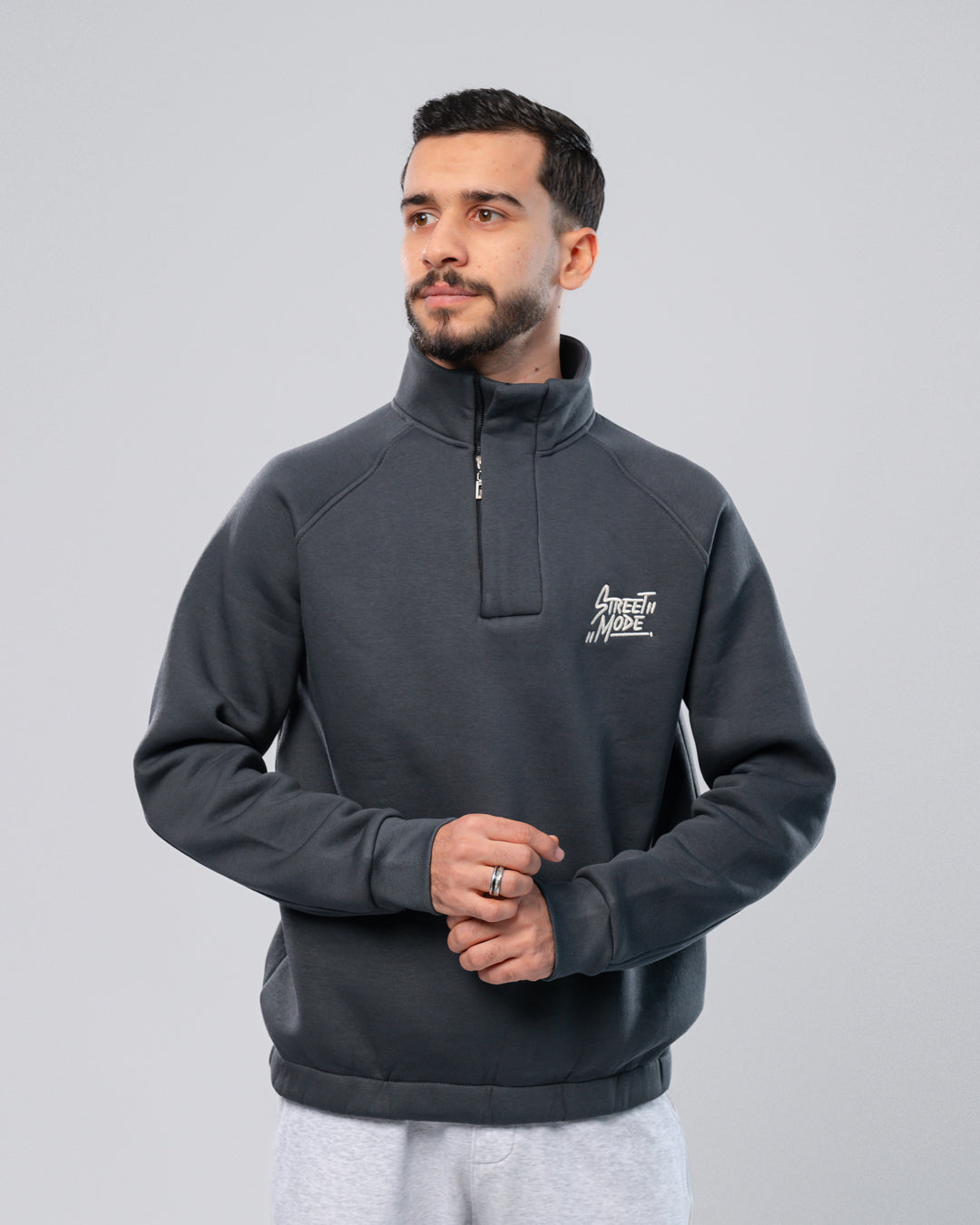 Street Mode Gray Quarter-Zip Pullover