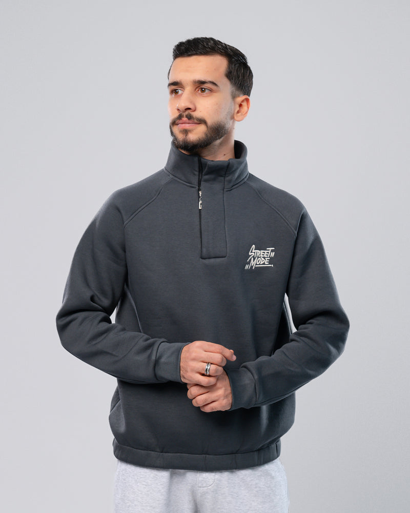 Street Mode Gray Quarter-Zip Pullover