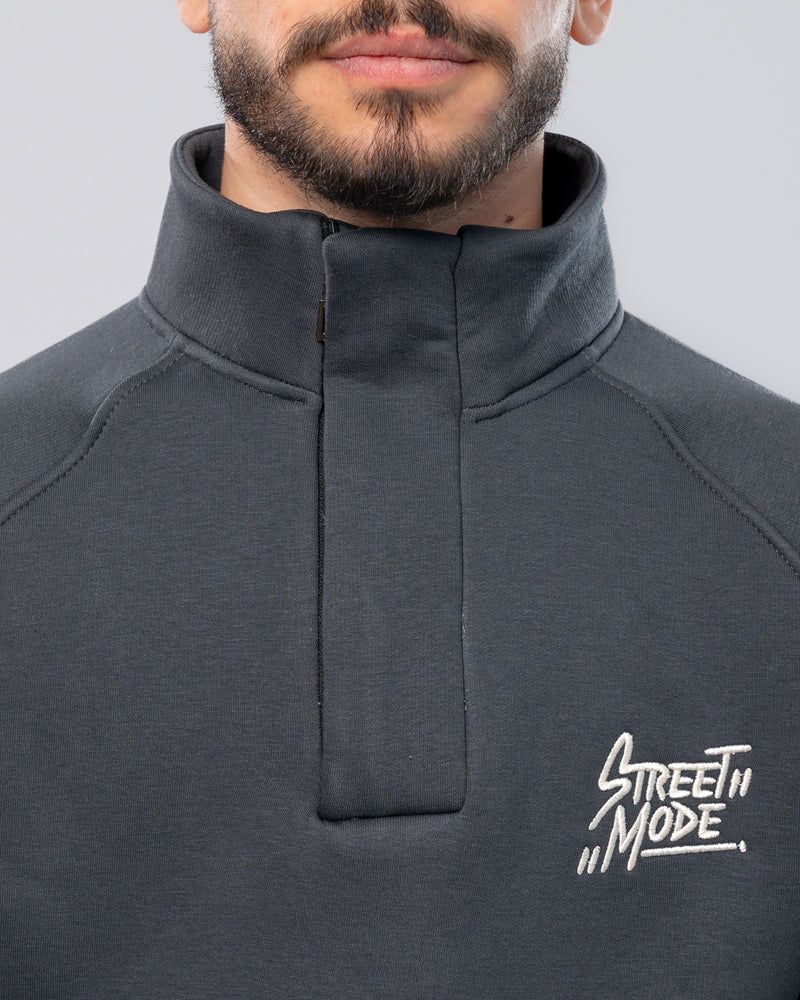 Street Mode Gray Quarter-Zip Pullover